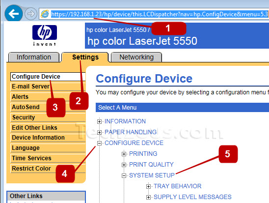 hp laserjet p2055dn printer reset ip address